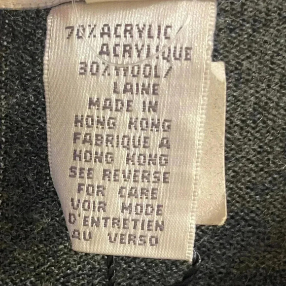 Oscar De La Renta sweater cardigan button front‎ wool blend dark grey Medium - Picture 7 of 7